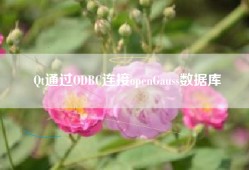 Qt通过ODBC连接openGauss数据库