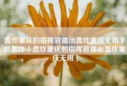 轰炸重庆的指挥官提出轰炸重庆无用手机轰炸「轰炸重庆的指挥官提出轰炸重庆无用」
