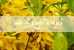 好的手机（好的手机排名）