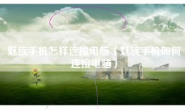 魅族手机怎样连接电脑（魅族手机如何连接电脑）