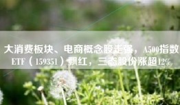 大消费板块、电商概念股走强，A500指数ETF（159351）飘红，三态股份涨超12%
