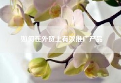 如何在外贸上有效推广产品