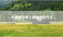 在搜索引擎上做排名的方法
