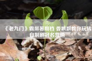 《老九门》霸屏暑期档 香飘飘教你玩转自制剧冠名营销