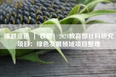 课题资讯 | 收藏!2024教育部社科研究项目:绿色发展领域项目整理 课题资讯 | 收藏!2024教育部社科研究项目:绿色发展领域项目整理