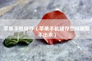 苹果手机储存（苹果手机储存空间刷新不出来）