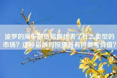 波罗的海干散货指数代表了什么类型的市场？这种指数对投资者有何参考价值？